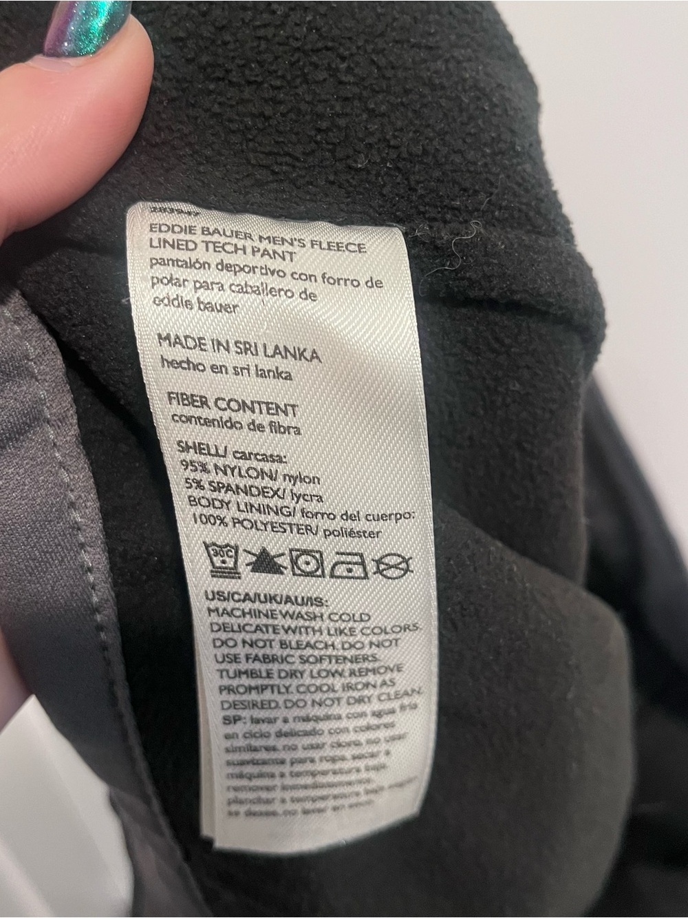 EDDIE BAUER MEN'S FLEECE LINED TECH Pants Classic Straight Leg Work Gray 38x34 - Picture 6 of 7
